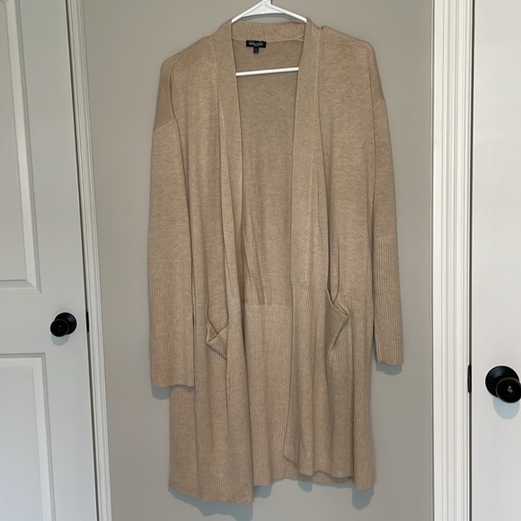 Splendid Tan Open Long Cardigan - Picture 4 of 11